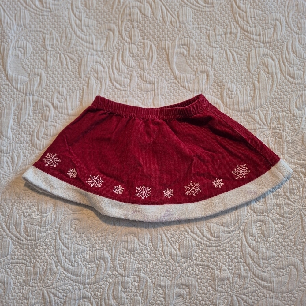 Hanna Andersson girls size 70 or 6-12 months rex & white corduroy skirt VGUC